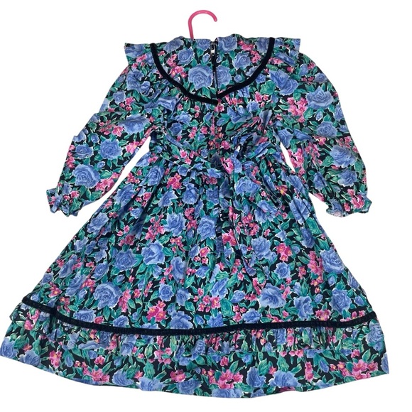 Vintage The Children’s Hour floral prairie dress cottagecore bib collar sz 2t - Picture 2 of 9